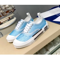 Good Quality Dior B23 Low-top Sneakers in Light Blue Oblique Canvas H06003