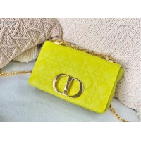 Top Quality Dior SMALL DIOR CARO BAG Soft Cannage Calfskin M9241 Lemon