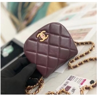 Most Popular Chanel mini Flap Shoulder Bag Original leather AP2344 Wine