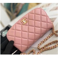 Reasonable Price Chanel Small Flap Shoulder Bag Original leather AP2358 pink