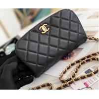 Pretty Style Chanel Small Flap Shoulder Bag Original leather AP2358 black