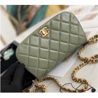 Market Sells Chanel mini Flap Shoulder Bag Original leather AP2344 Green