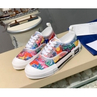 Good Quality Dior B23 Low-top Sneakers in Print Fabric Red/Blue H06010