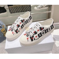 Top Grade Dior Walk'n'Dior Sneakers in D-Chess Heart Embroidered Cotton 092422