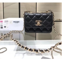 Super Quality Chanel mini Flap Shoulder Bag Original leather AP2301 black