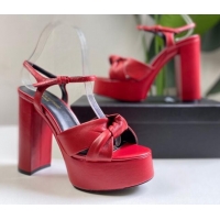 Grade Design Saint Laurent BIANCA Sandals in Smooth Lambskin 0724051 Red