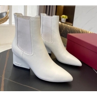 Low Cost Salvatore Ferragamo Viva Calfskin Chelsea Boots 5.5cm 091722 All White 2021