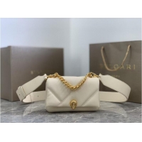 Buy Cheapest Bvlgari Serpenti Forever leather small crossbody bag B219068 cream