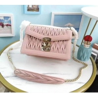 Good Product miu miu Matelasse Nappa Leather Large Shoulder Bag 5BD098 Pink