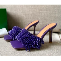 Best Bottega Veneta Bean Stretch Bead Heel Sandals 9cm 81223 Purple 2021