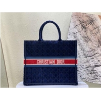 Traditional Specials DIOR BOOK TOTE Velvet M1286 Dark Blue