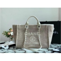 Top Quality Chanel Canvas Tote Shopping Bag B66941 Cream