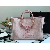 Low Price Chanel Canvas Tote Shopping Bag B66941 pink