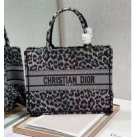 Buy Cheap DIOR BOOK TOTE Embroidery M1296ZR Black leopard print