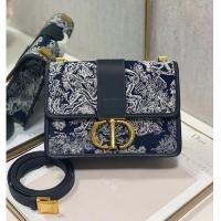 Top Quality Dior 30 MONTAIGNE BAG Oblique Jacquard C9263-2 dark blue