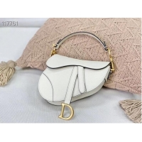 Discount Dior SMALL SADDLE-TAS VAN KALFSLEER M0445CW WHITE