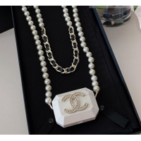 Pretty Style Chanel Airpods Case Necklace AB6425 White 2021