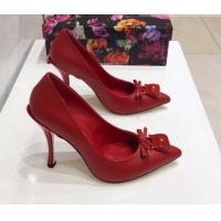 Top Design Dolce & Gabbana DG Calf Leather Pumps 10.5cm 093100 Red