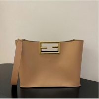 Most Popular FENDI WAY MEDIUM Beige leather bag 8BH391AAI