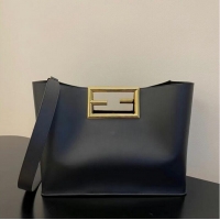 Good Quality FENDI WAY MEDIUM black leather bag 8BH391AAI