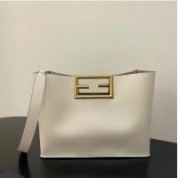 Buy Discount FENDI WAY MEDIUM White leather bag 8BH391AAI