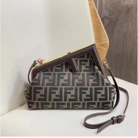 Grade Quality FENDI FIRST fabric bag 5FB2322 Brown