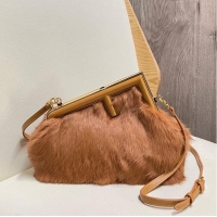 Inexpensive FENDI FIRST SMALL mink bag 8BP129A brown