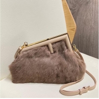 Fashion Discount FENDI FIRST SMALL mink bag 8BP129A grey