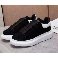 Super Quality Alexander Mcqueen Suede and Calfskin Sneakers 081331 Black