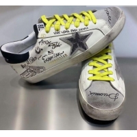 Top Quality Golden Goose GGDB Graffiti Calfskin Sneaker White 051104