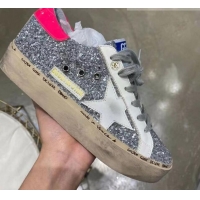 Top Quality Golden Goose GGDB Calfskin Sequins Sneaker Silver 051110