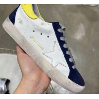 Good Product Golden Goose GGDB Calfskin Suede Sneaker White/Navy Blue 051116