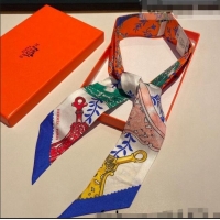 Good Quality Hermes Stirrup Twilly Silk Bandeau Scarf H62542 Orange 2021