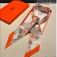 Most Popular Hermes Stirrup Twilly Silk Bandeau Scarf H62542 White 2021