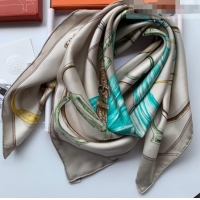 Well Crafted Hermes Sketch Twilly Silk Square Scarf 90x90cm H81801 Green 2021