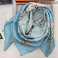 Popular Style Hermes Princess Hunting Twilly Silk Square Scarf 90x90cm H81803 Blue 2021