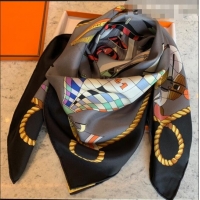 Buy Classic Hermes Sky Wings Twilly Silk Square Scarf 90x90cm H81806 Black 2021