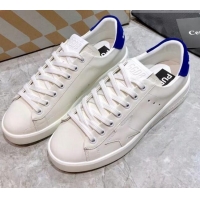 Low Cost Golden Goose Purestar White Calfskin Sneaker Blue 051134