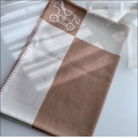 Buy Discount Hermes Wool & Cashmere Baby Blanket HB93015 Coffee 2021