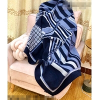 New Fashion Hermes Wool Cashmere Blanket 165x135cm Blue 2021 21100735