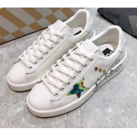 Charming Golden Goose Graffiti White Calfskin Sneaker 051140