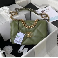 Traditional Discount CHANEL Lambskin 19 Flap Bag AS1160 AS1161 green