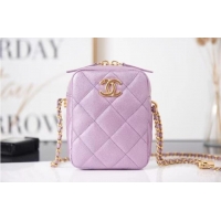 Promotional Chanel mini Shoulder Bag Grained Calfskin AS2857 Lavender