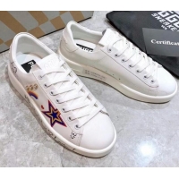 Stylish Golden Goose Graffiti White Calfskin Sneaker 051145