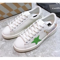 Top Quality Golden Goose Graffiti White Calfskin Sneaker Green 051146