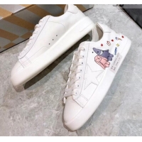 Stylish Golden Goose Graffiti White Calfskin Sneaker 051147