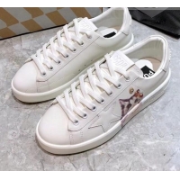 Sophisticated Golden Goose Graffiti White Calfskin Sneaker 051149