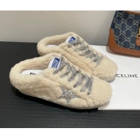 Stylish Golden Goose GGDB Super-Star Shearling Sneaker Mules White 092201