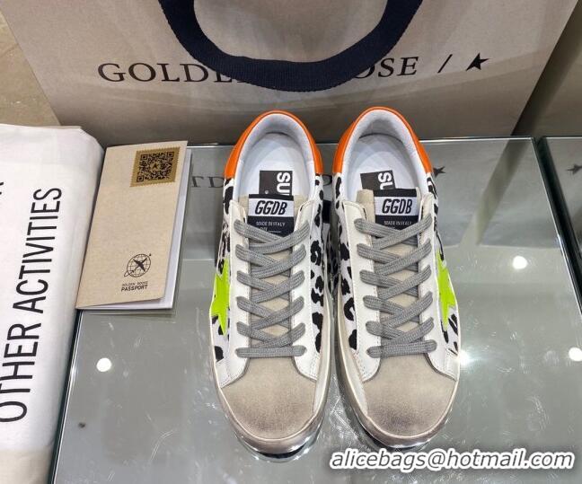 Low Cost Golden Goose Super-Star Sneakers in White Leopard Print Canvas 027062