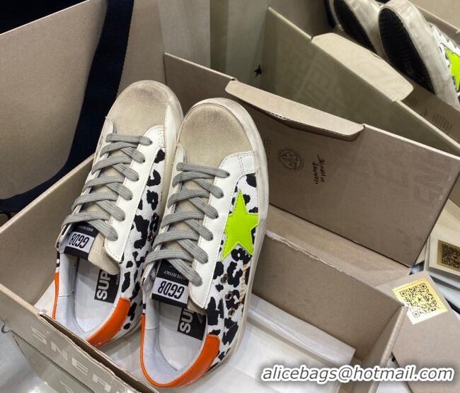 Low Cost Golden Goose Super-Star Sneakers in White Leopard Print Canvas 027062